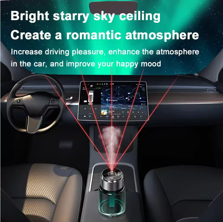 Rechargeable glass car aromatherapy diffuser